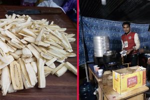 पर्वत महोत्सवमा मोवाई पसल बन्द गरेर केरा को मम बनाउदै प्रोखेल