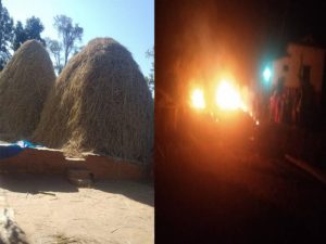 पर्वतको  ठुलिपोखरीमा अज्ञात व्यातिले आगो लगाइदिदा  टौवा र प्लाष्टिक टनेल जलेर नष्ट