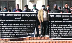 आंशिक प्राध्यापकको आन्दोलनमा नेपाल राष्ट्रिय आंशिक प्राध्यापक संगठनको ऐक्यवद्धता