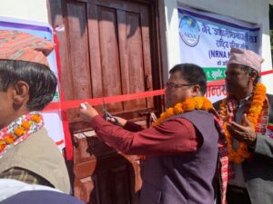 पर्वतको खुर्कोटमा निर्माण सम्पन्न स्वास्थ्यचौकी भवनको उद्घाटन