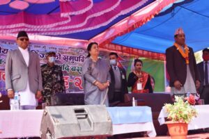 राष्ट्रपति विद्यादेवी भण्डारी द्वारा पर्वतको जलजला गाउँपालिकास्थित  वराह ताल वराह मन्दिरको उद्घाटन