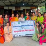 गुफामा इनर ह्वील क्लव अफ पर्वतद्धारा फलफूल तथा प्रसाद वितरण